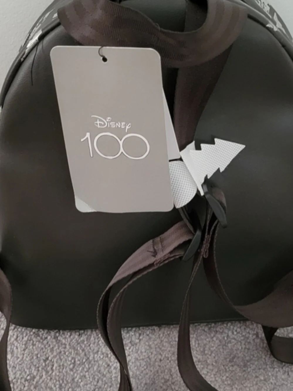 Disney Black Mini Backpack with Disney 100 Tag - Picture 3 of 3